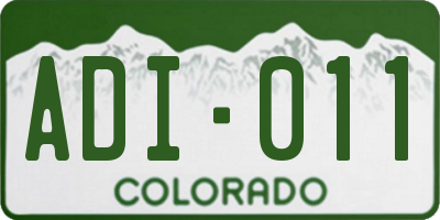 CO license plate ADI011