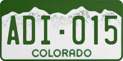 CO license plate ADI015