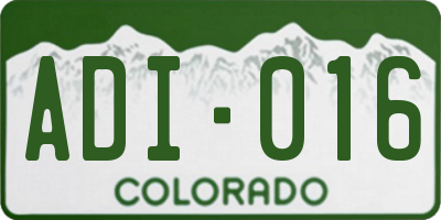 CO license plate ADI016