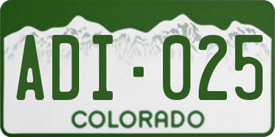 CO license plate ADI025