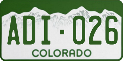 CO license plate ADI026