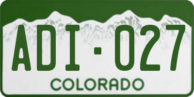 CO license plate ADI027