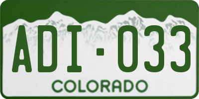 CO license plate ADI033