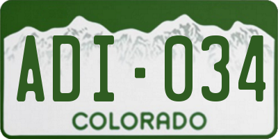 CO license plate ADI034