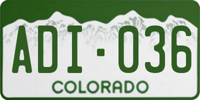 CO license plate ADI036