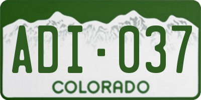 CO license plate ADI037