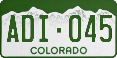 CO license plate ADI045
