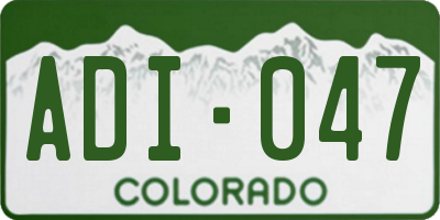 CO license plate ADI047