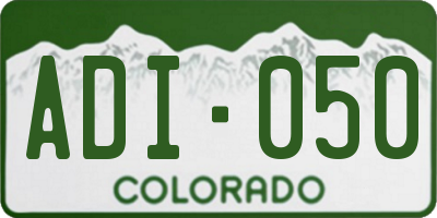 CO license plate ADI050