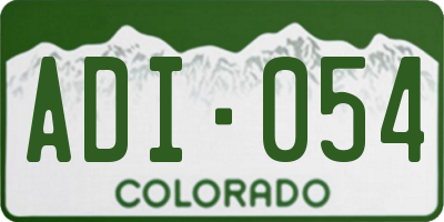 CO license plate ADI054