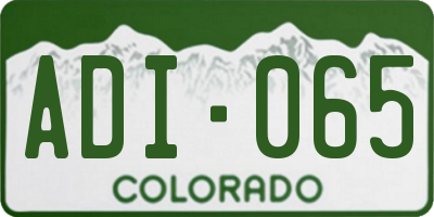 CO license plate ADI065