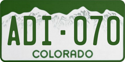 CO license plate ADI070