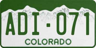 CO license plate ADI071