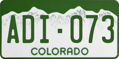 CO license plate ADI073