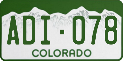 CO license plate ADI078