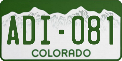 CO license plate ADI081