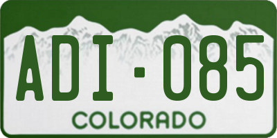 CO license plate ADI085