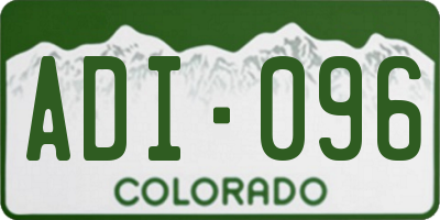 CO license plate ADI096
