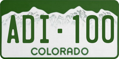 CO license plate ADI100