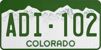 CO license plate ADI102