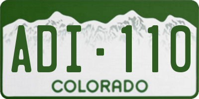 CO license plate ADI110