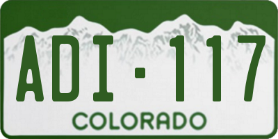 CO license plate ADI117