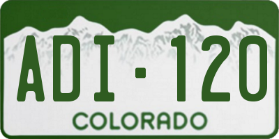 CO license plate ADI120