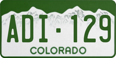 CO license plate ADI129