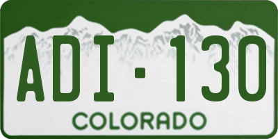 CO license plate ADI130