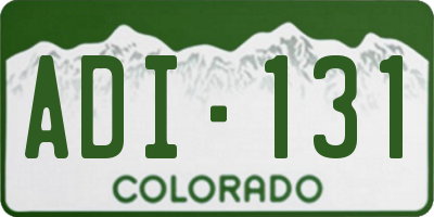 CO license plate ADI131