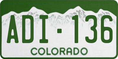 CO license plate ADI136