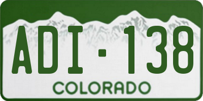 CO license plate ADI138