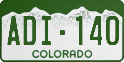 CO license plate ADI140