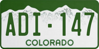 CO license plate ADI147