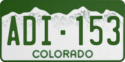 CO license plate ADI153