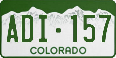 CO license plate ADI157