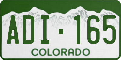 CO license plate ADI165