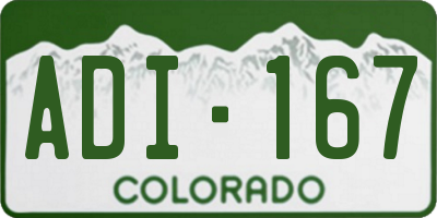 CO license plate ADI167