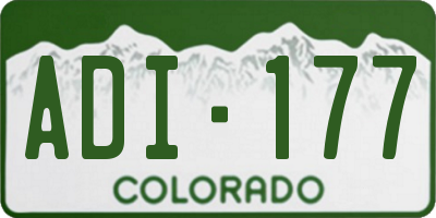 CO license plate ADI177