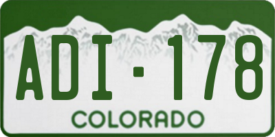 CO license plate ADI178