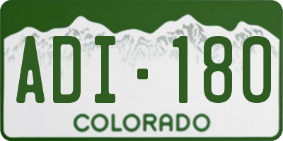 CO license plate ADI180