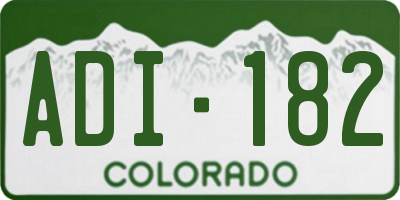 CO license plate ADI182