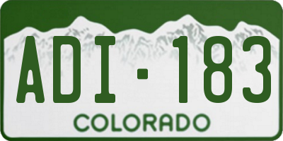 CO license plate ADI183