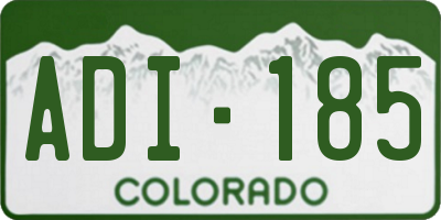 CO license plate ADI185