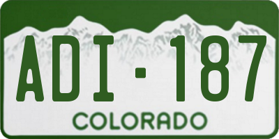 CO license plate ADI187