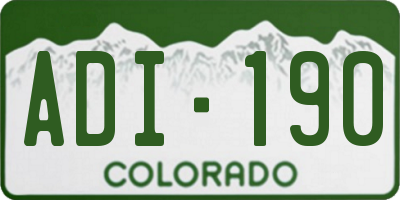 CO license plate ADI190