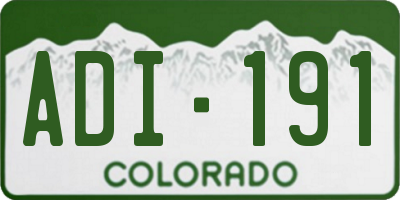 CO license plate ADI191