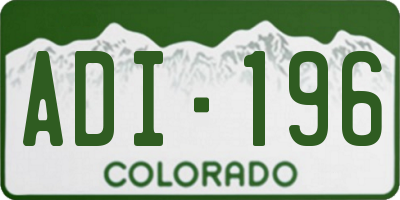 CO license plate ADI196