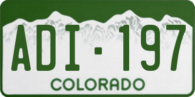 CO license plate ADI197