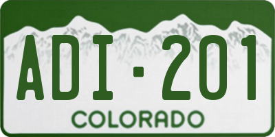 CO license plate ADI201